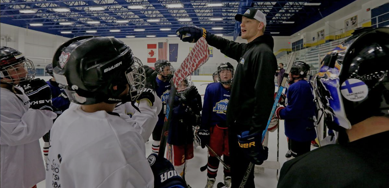 NHL player Colton Parayko from the St Louis Blues hosts hockey camp