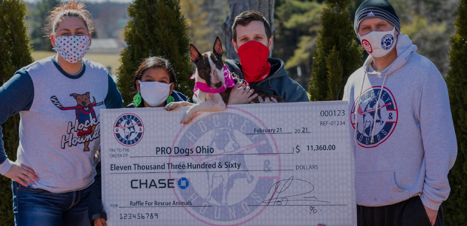 Elvis Merzlikins of the Columbus Blue Jackets raises money for rescue dogs in Ohio